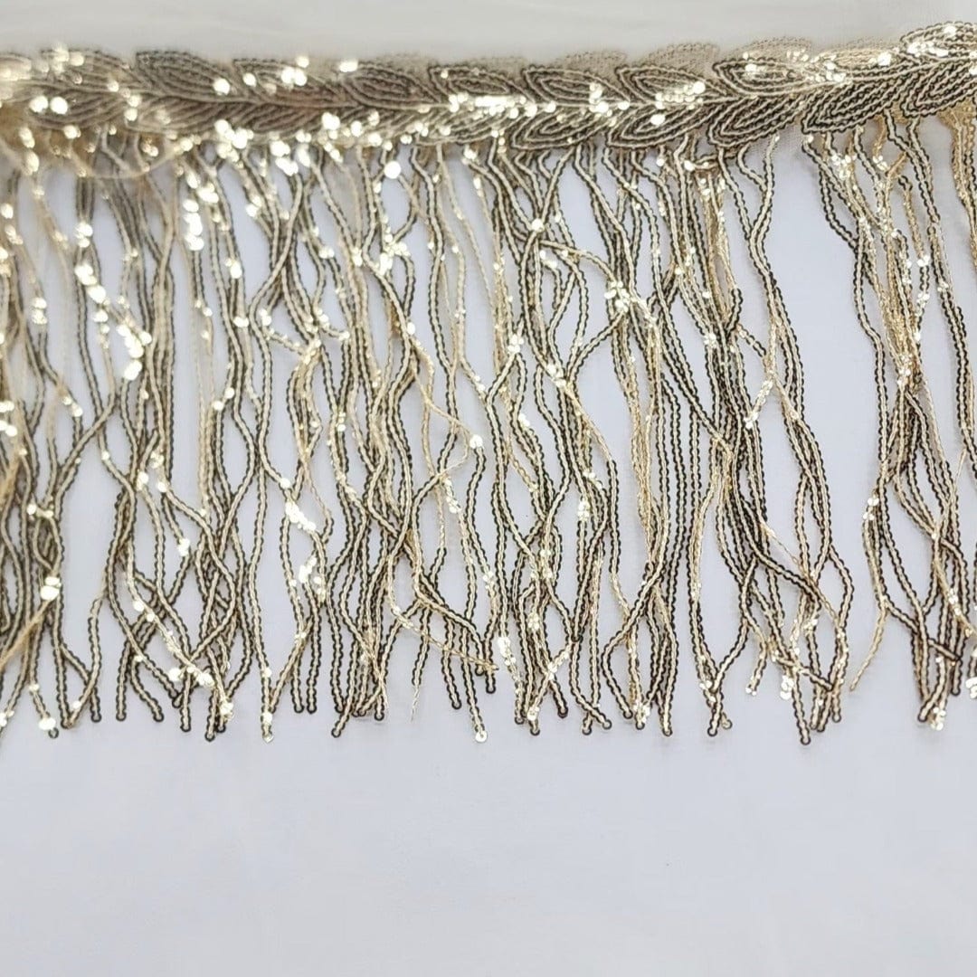 FRINGING HABBY Gold Sequin Fringing 20 cm (7758543519833)
