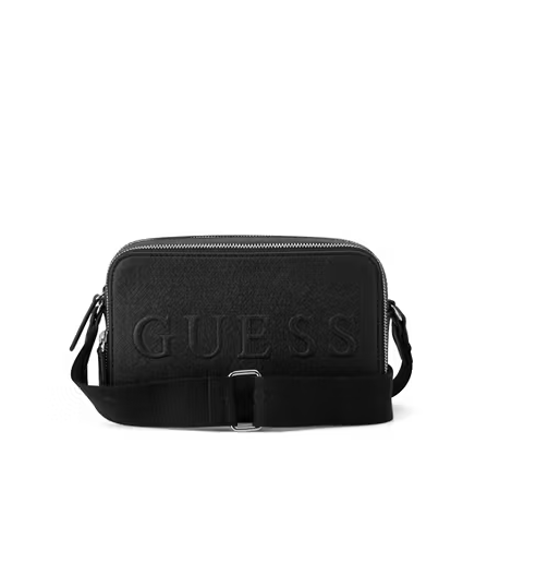 Guess Ladies Handbags Guess Haddington Mini Double Zip Crossbody Black (7795006341209)