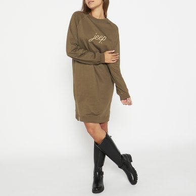 Jeep Dress Jeep Longer Length Crew Neck Dress Olive (7631011151961)