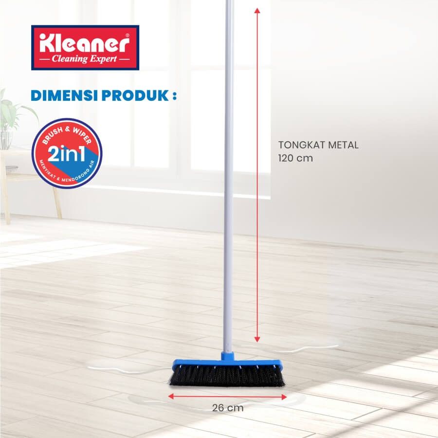 Kleaner Floor Brush & Wiper 2 in 1 22cm KK2001.