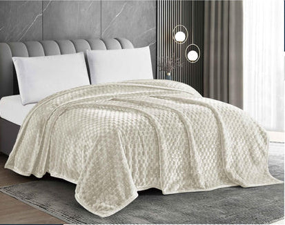 Simon Baker Victoria 2Ply Blanket 220x240 Cream