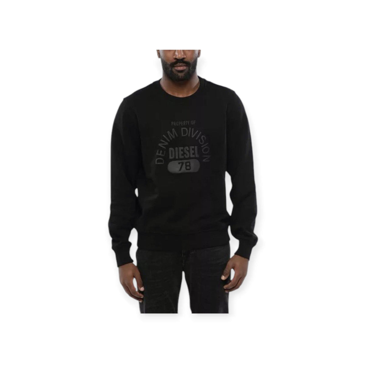 Diesel Sweater Diesel Brushed Cotton S-Ginn Logo E17 Crew-Neck Sweatshirt Black Parallel Import