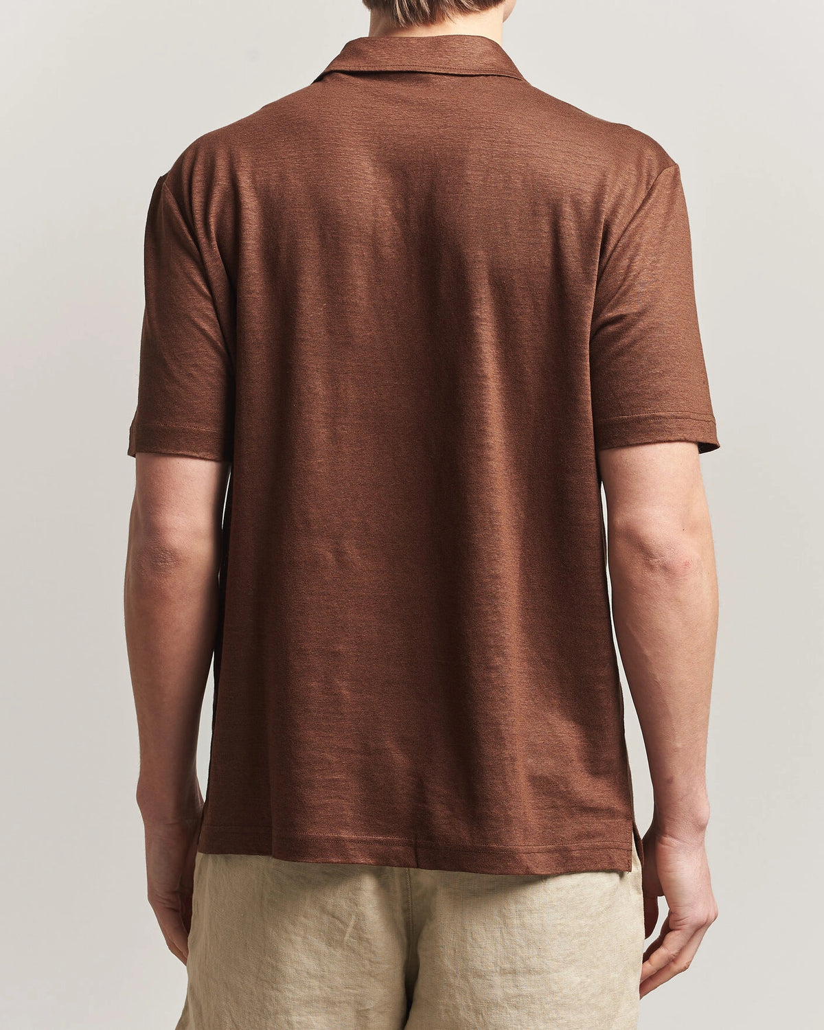 Gant Men's Linen Polo Short Sleeve- Mahogany Brown 2014034