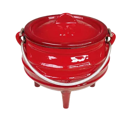 CH Cast Iron 3 Leg Potjie Pot ¼ Size Red CH1490.