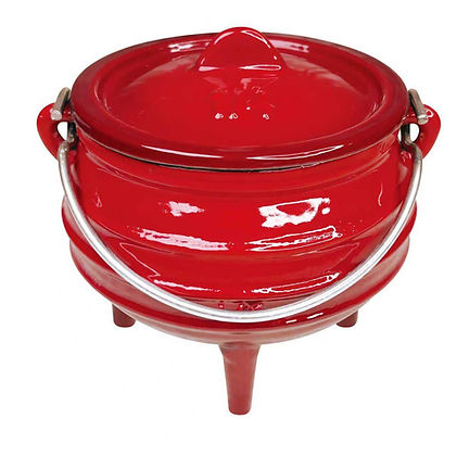 CH Cast Iron 3 Leg Potjie Pot ¼ Size Red CH1490.
