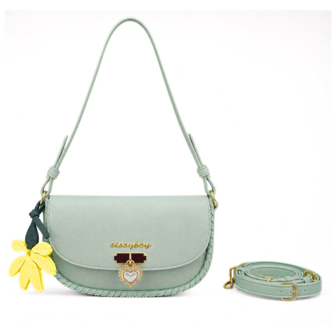 Sissy Boy Sutton Shoulder Bag with Pearl-Mint BG959
