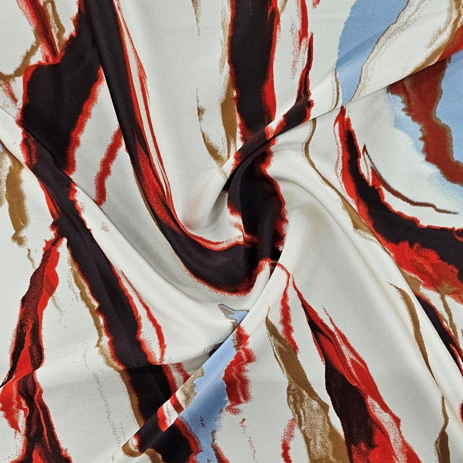 PRINTED SATIN Dress Fabrics Red Blue Dull Satin Spandex 150cm (7917145653337) (7917145718873)