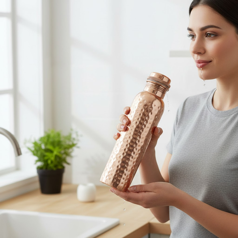 Tazzy Hammered Copper Water Bottle 1L SGN3269