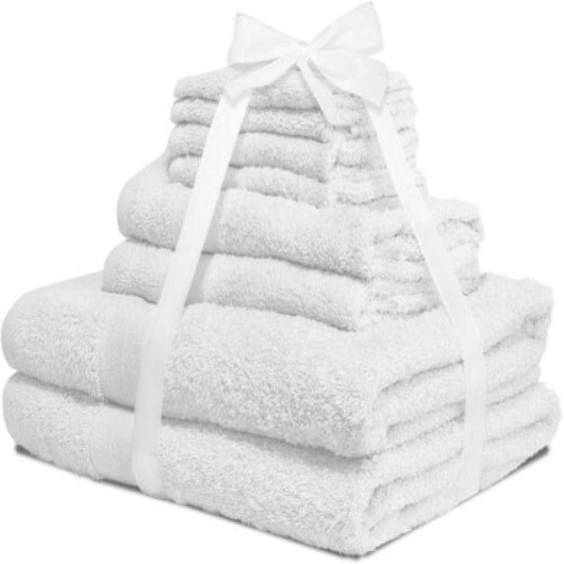 One Homechoice TOWEL Fine Egyptian Cotton Towels Set 8 Piece White (7222480175193)