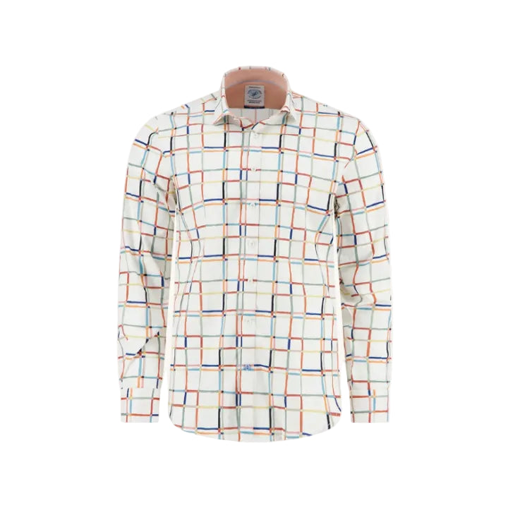 A Fish Named Fred Men's Shirt Line Art -Multi White 33.013