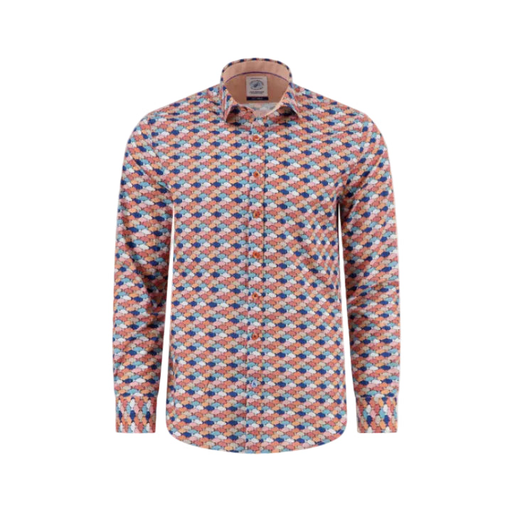A Fish Named Fred Men's Graphic Fish Shirt-MultiColor 33.019