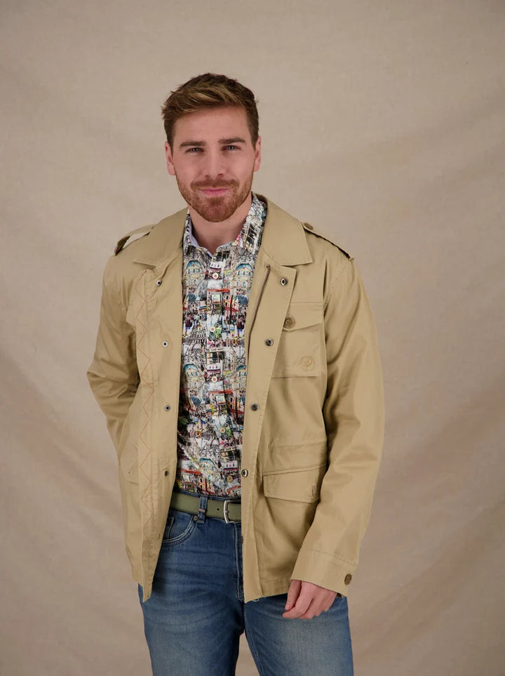A Fish Named Fred Men's Field Jacket-Sand 33.162
