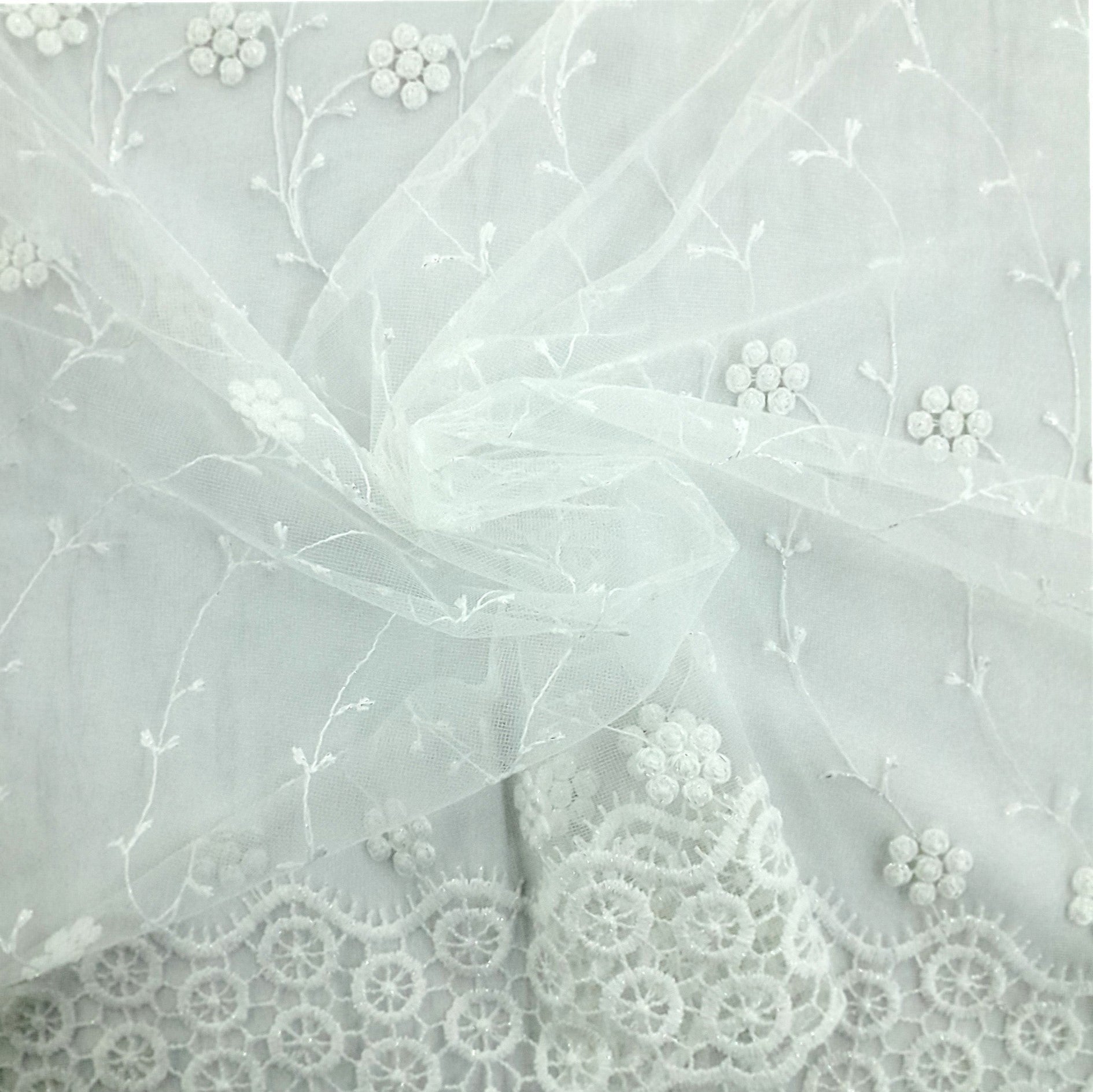 Fabric Embroided Tulle Lace 280 cm