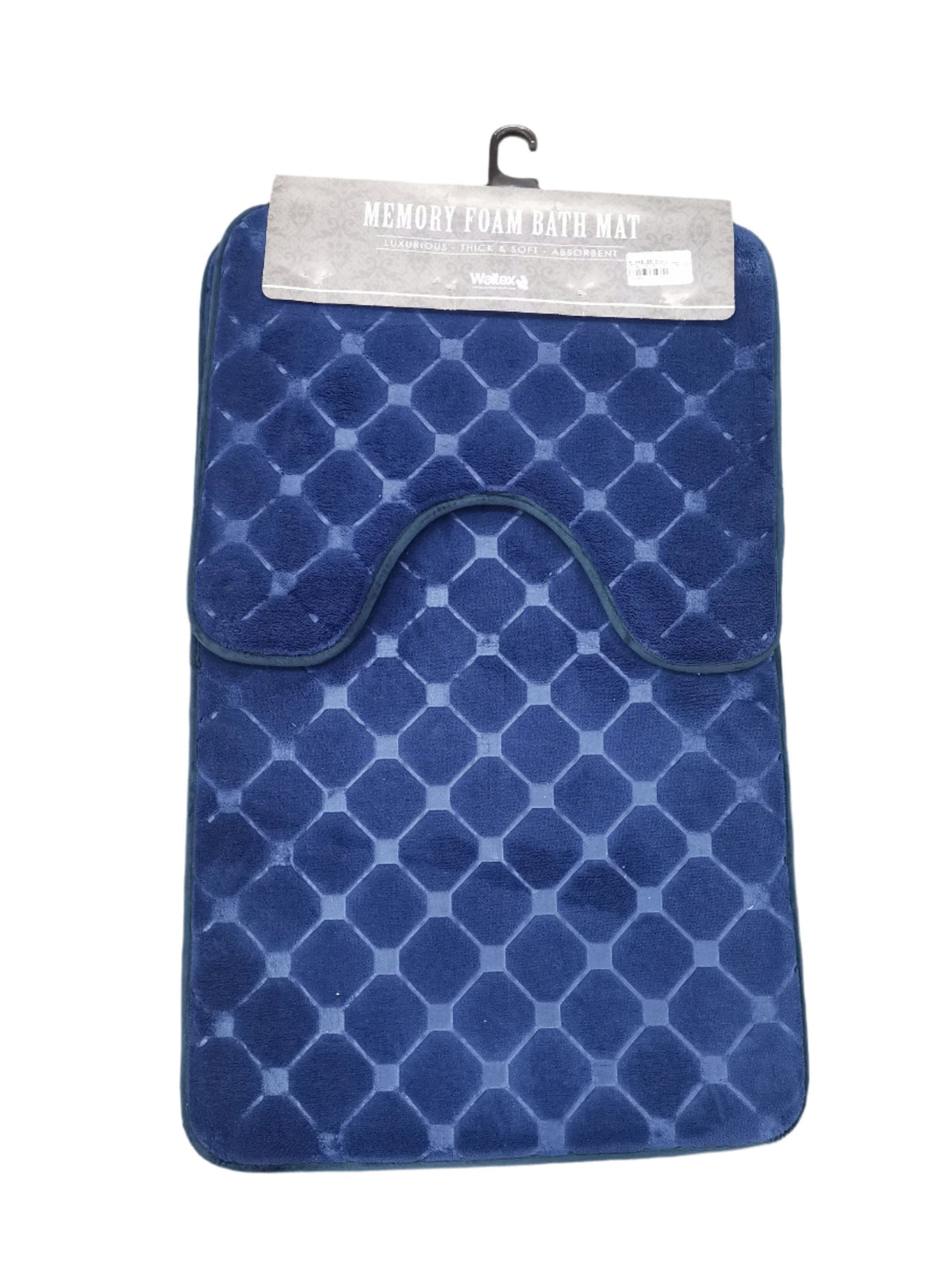 Waltex BATH MAT Waltex 2 Piece Memory Foam Bath Mat Set Navy MEMO142N (7808643432537)