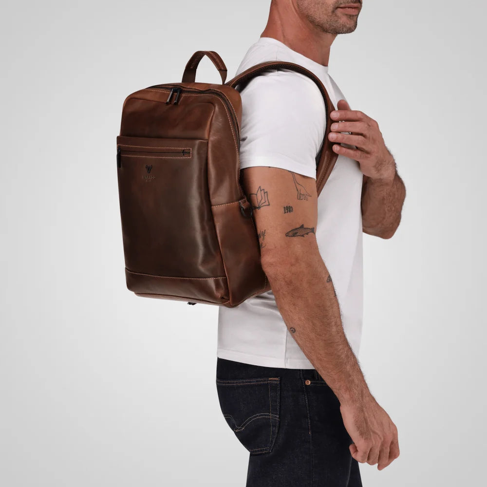 Brando James 15In Laptop Backpack-Brown 3416JAMBRN