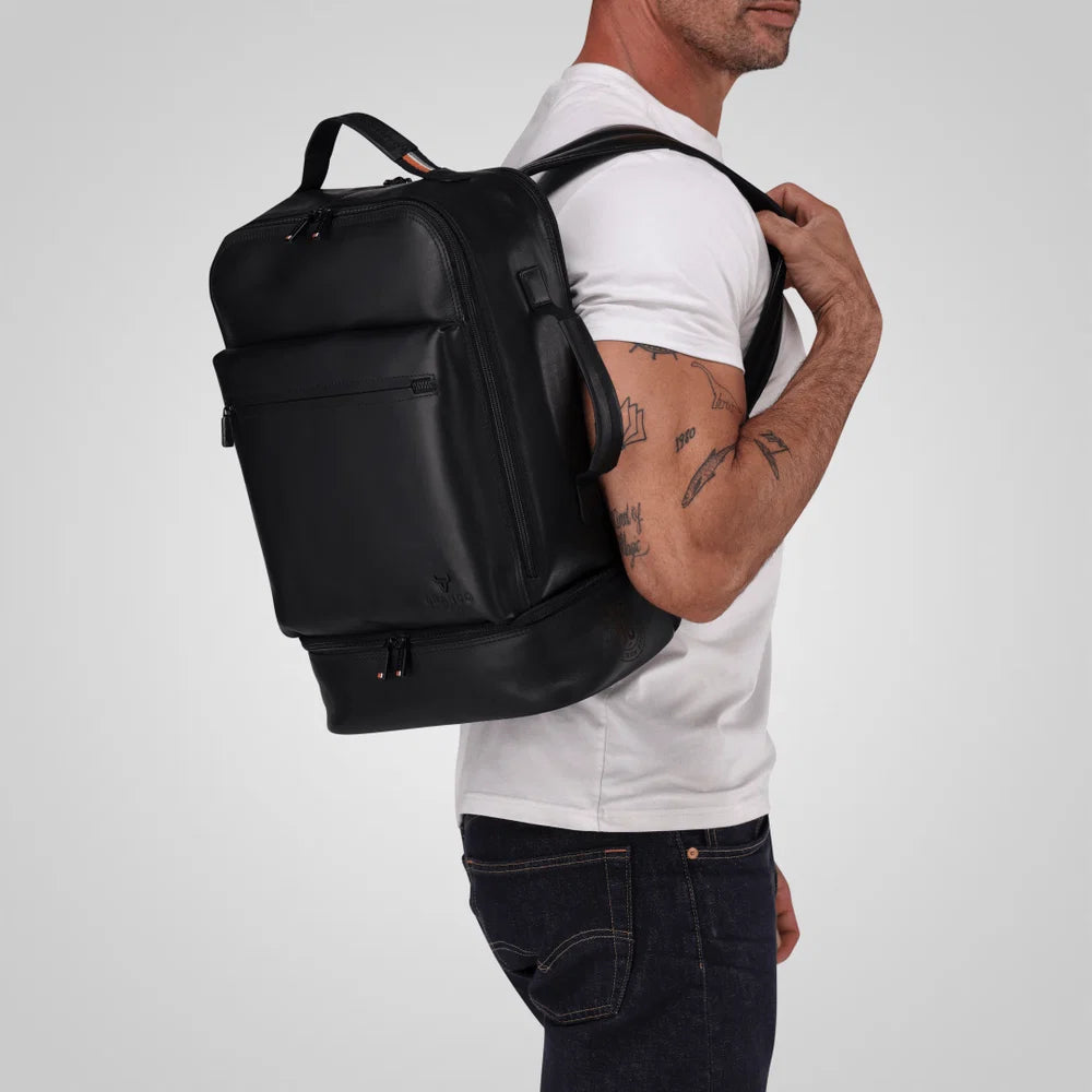 Brando James 15In Multi Compartment Backpack-Black 3418JAMBLK.