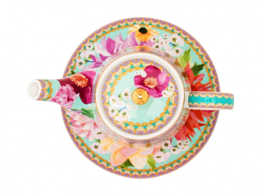 Maxwell & Williams Teapot Maxwell & Williams Dahlia Daze Tea for One With Infuser 340ML Sky 340ml HV0332 (7268006330457)