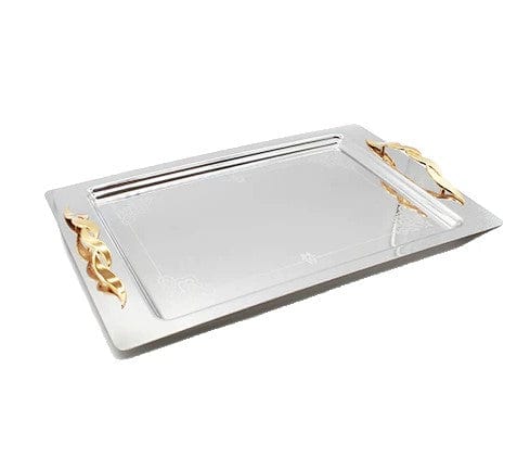 Seden Furniture & Lights Seden Stainless Steel Flower Border Tray With Gold Handle (7138238627929)