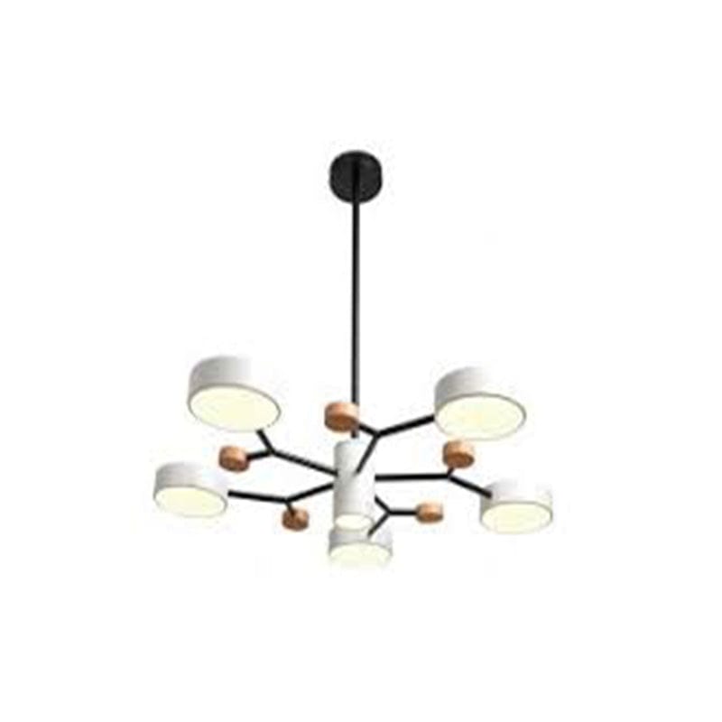 Ceiling Fittings Ceiling Light Pendant ELR-4057 65w Led 6 Light Deco Wood Black/ White (7237444894809)