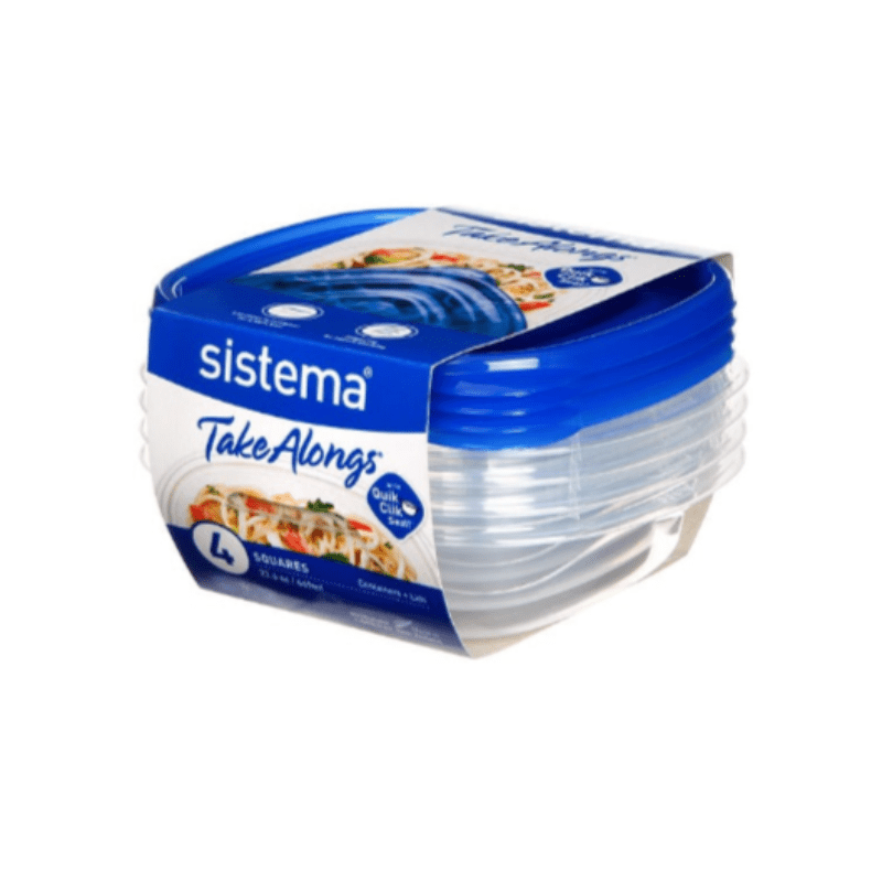 Sistema Sistema Takealongs Squares  4 Pack 669ml 54105 (4735909986393)