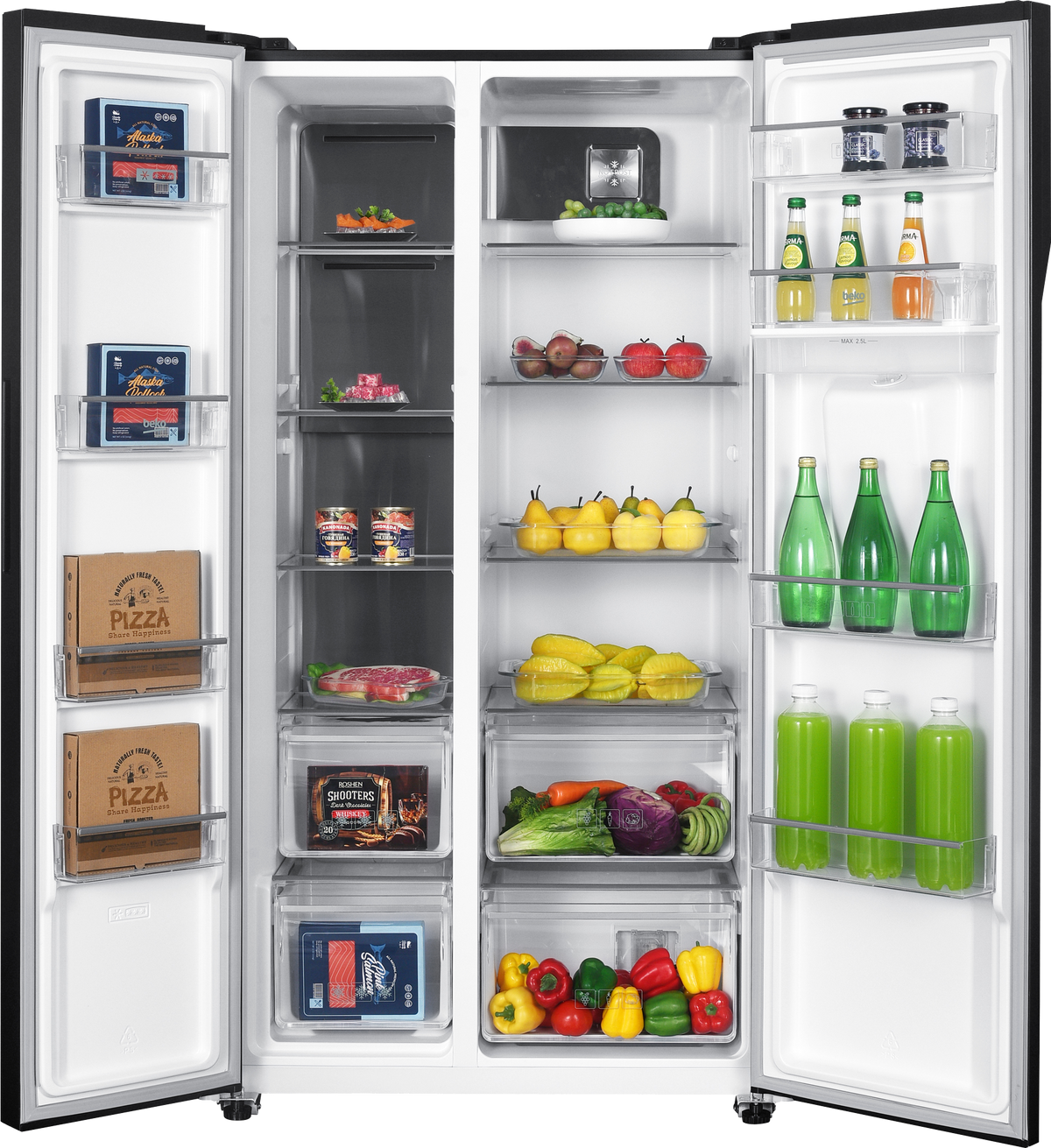 Beko 521L Dark Grey Inox Side By Side Harvest Fresh Fridge GNO532B