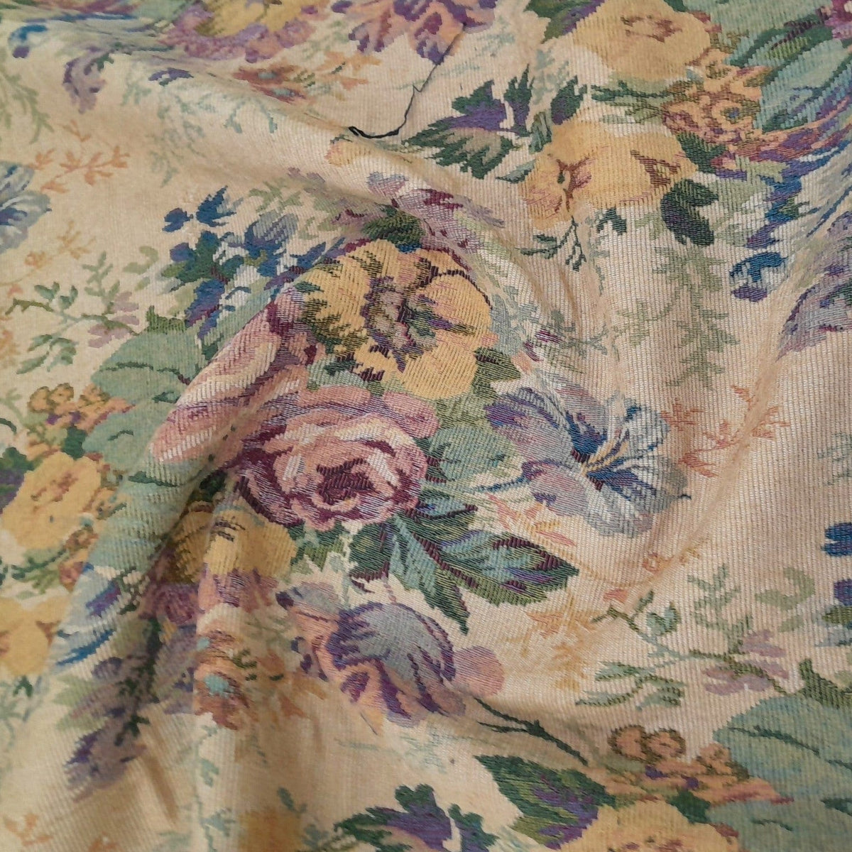 Sullies Upholstery Fabric Upholstery Barcelona Tapestry Fabric Floral 6 Yellow 140 cm