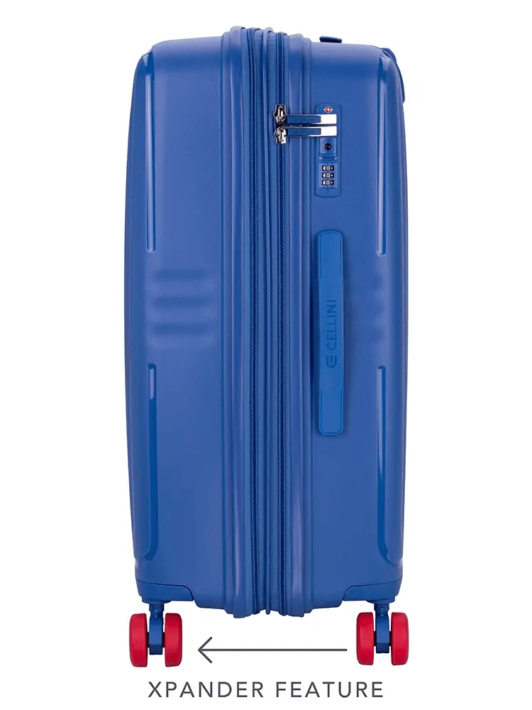 Cellini Rapido Hard Shell 4 Wheel Trolley Case – Blue