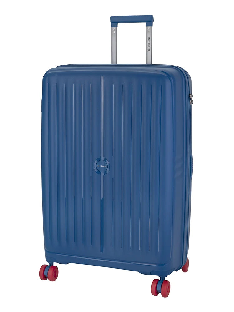 Cellini Rapido Hard Shell 4 Wheel Trolley Case – Blue