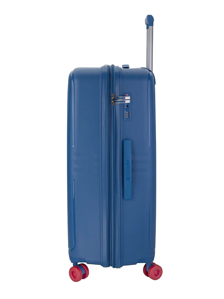 Cellini Rapido Hard Shell 4 Wheel Trolley Case – Blue