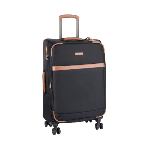 Cellini Monte Carlo 4 Wheel  Trolley Case-Black/Tan