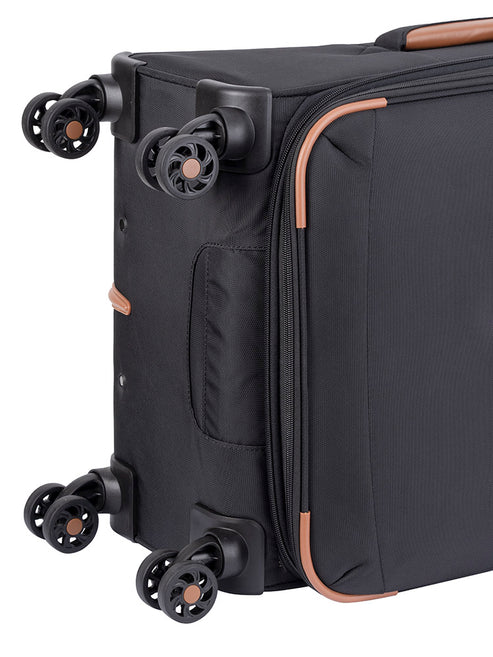 Cellini Monte Carlo 4 Wheel  Trolley Case-Black/Tan