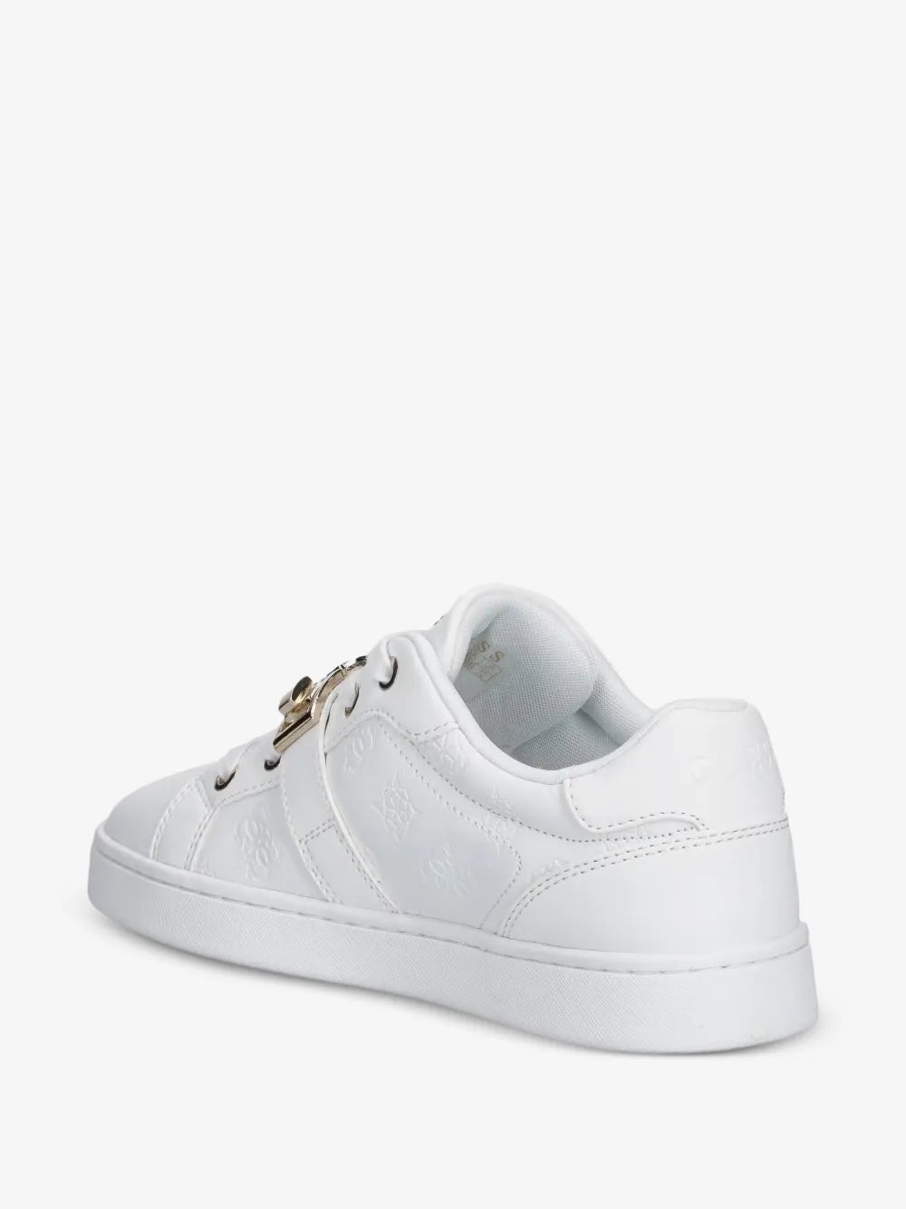 Guess Women's Jamisn Logo-Embossed Buckle Sneaker -White GM19621