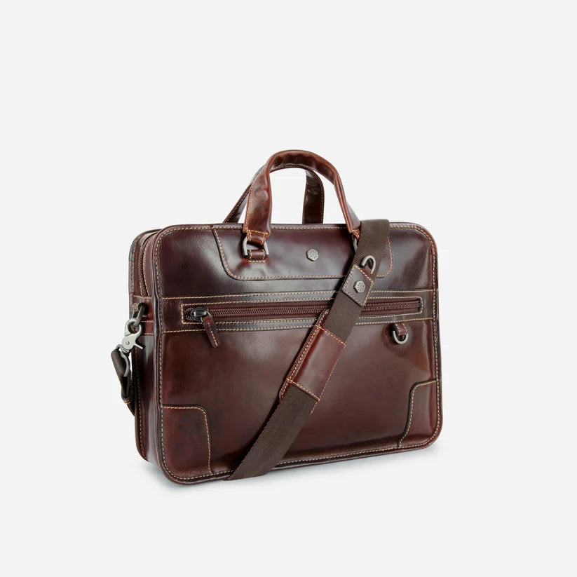 Jekyll & Hide Oxford 15" Laptop Briefcase-Mocha 3684