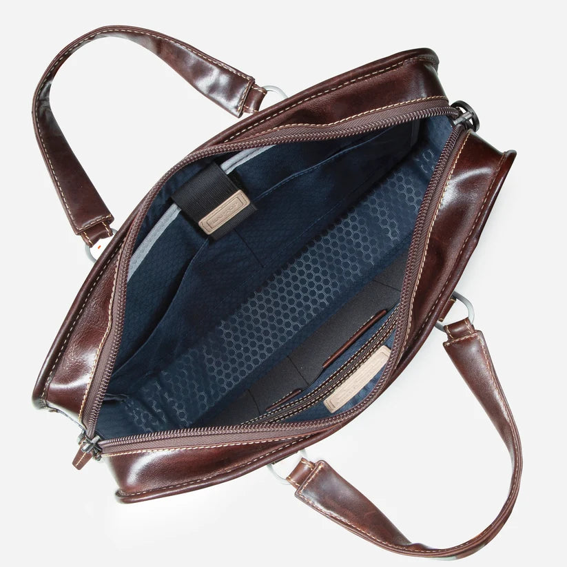 Jekyll & Hide Oxford 15" Laptop Briefcase-Mocha 3684