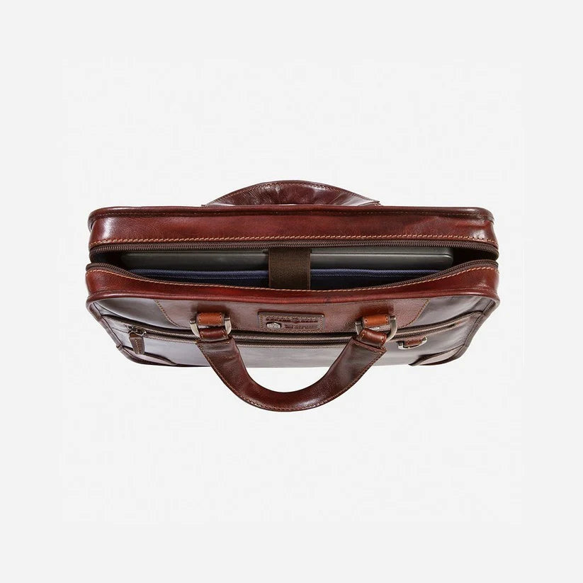 Jekyll & Hide Oxford 15" Laptop Briefcase-Mocha 3684