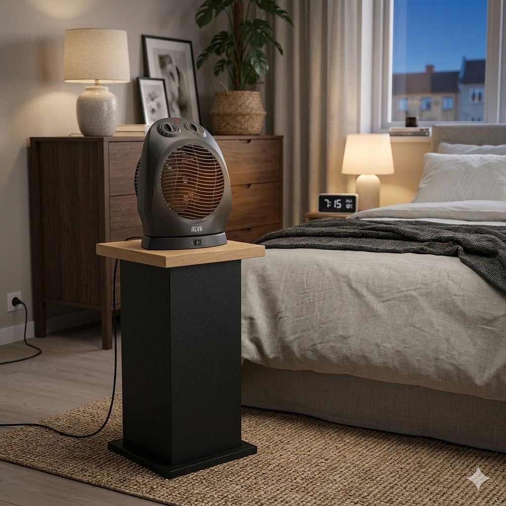 ALVA Electric Fan Heater With Oscillation EIH504 2000W Black.