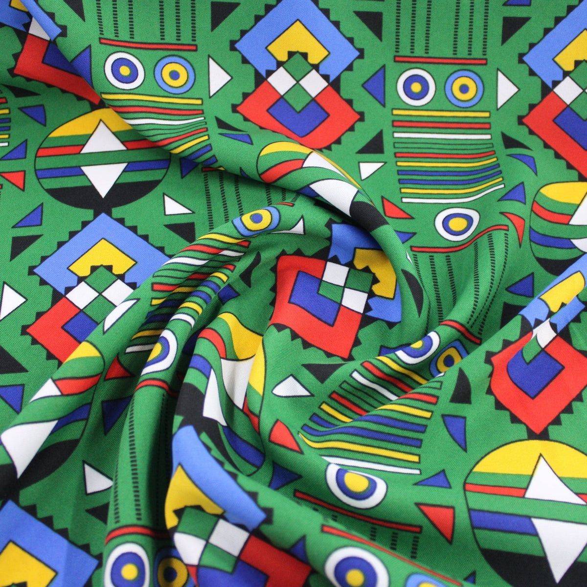 Mini Matt Printed Mini Matt Green Ndebele Col.2 150cm (7038350360665)
