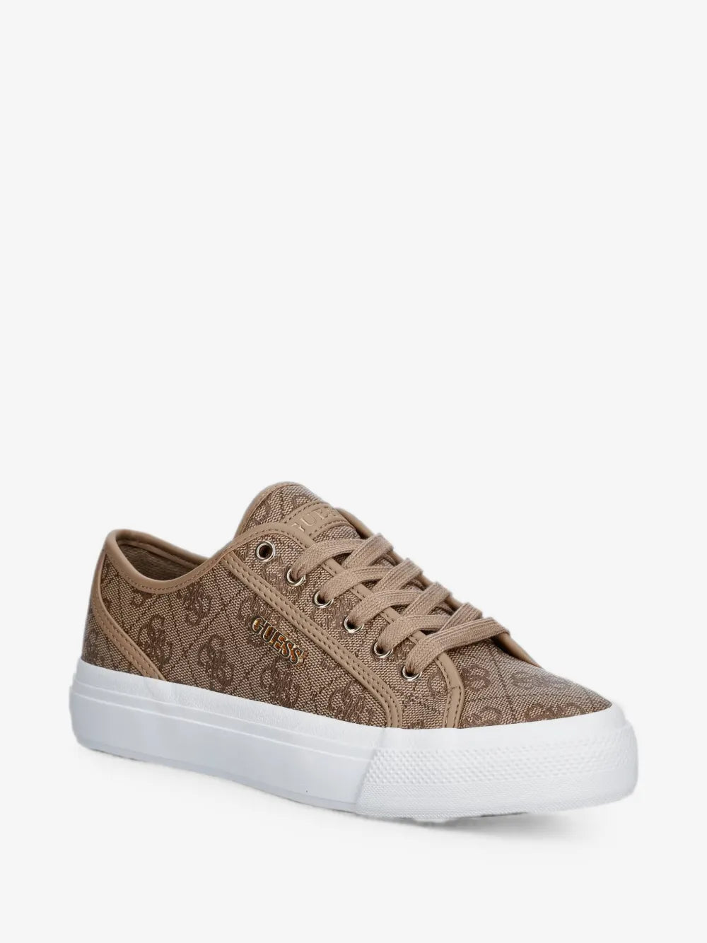 Guess Women's Jelaxa Faux Leather Sneakers-Brown GM19620.