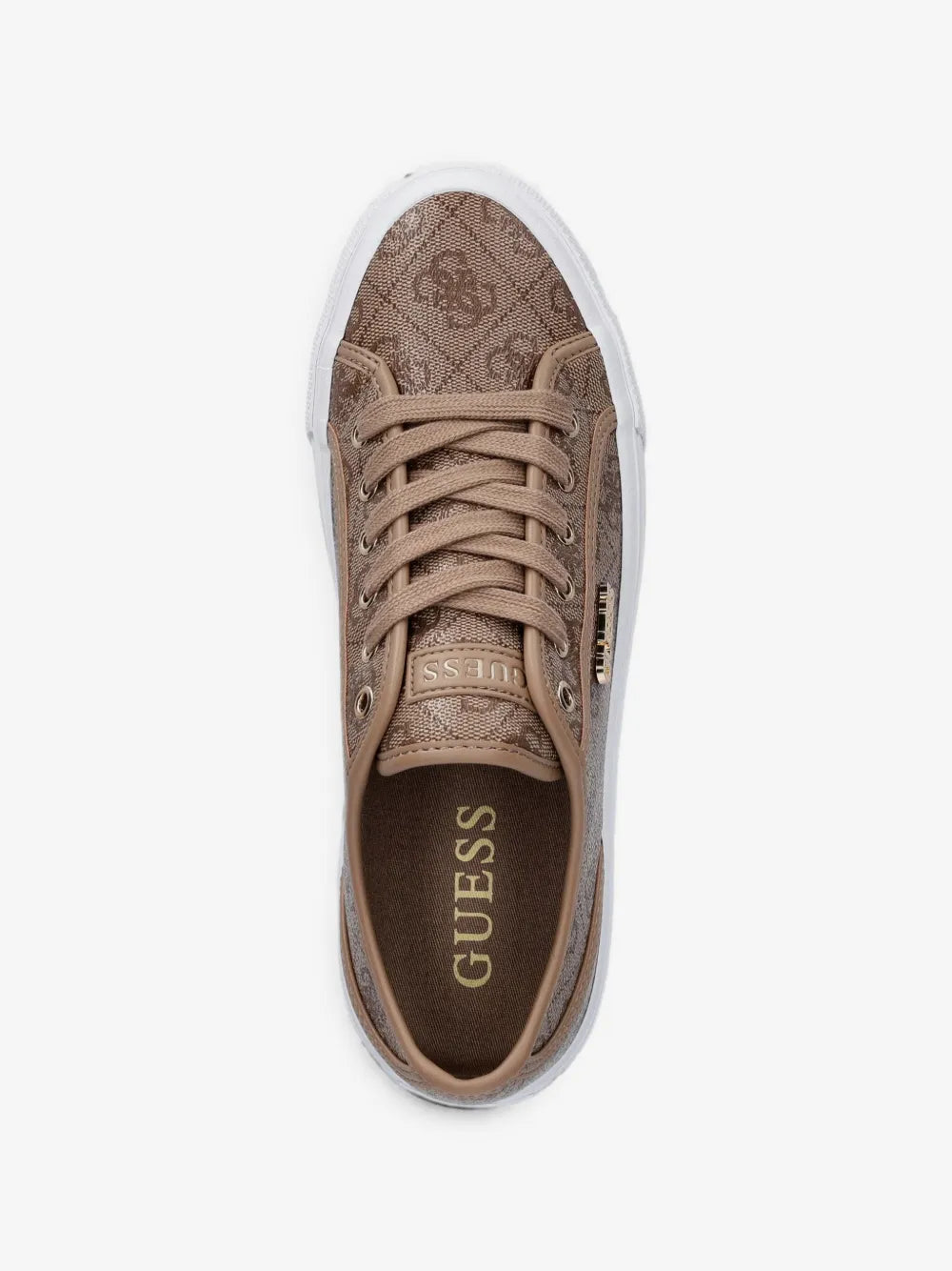 Guess Women's Jelaxa Faux Leather Sneakers-Brown GM19620.