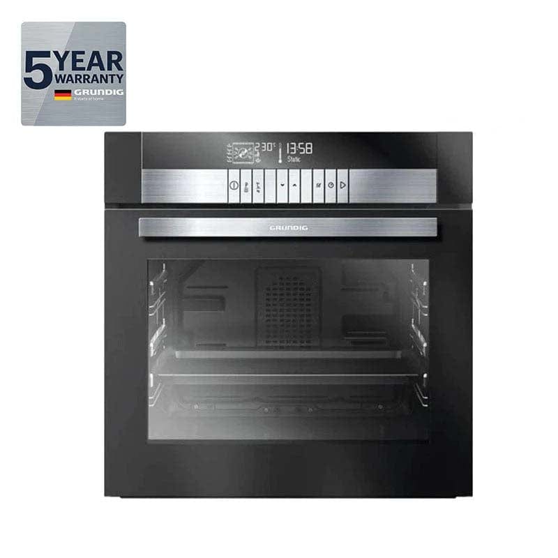 Grundig Ovens Grundig 60cm Black Steam Assist Electronic Multifunction Oven GEBD47000B (7156453146713)