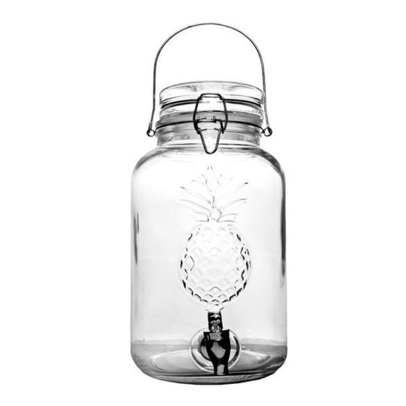 Regent Dispensers Regent Glass Round Beverage Dispensers Embossed With Pineapple/anchor/cactus, 3.75 Litre (6811743060057)