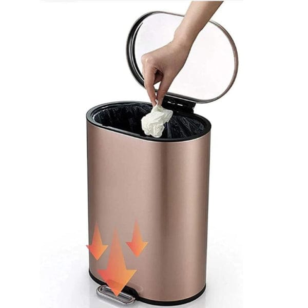 Continental Homeware DUST BIN Continental Homeware Oval Shape Pedal Bin Champaigne Gold 12L CH791 (7304609562713)