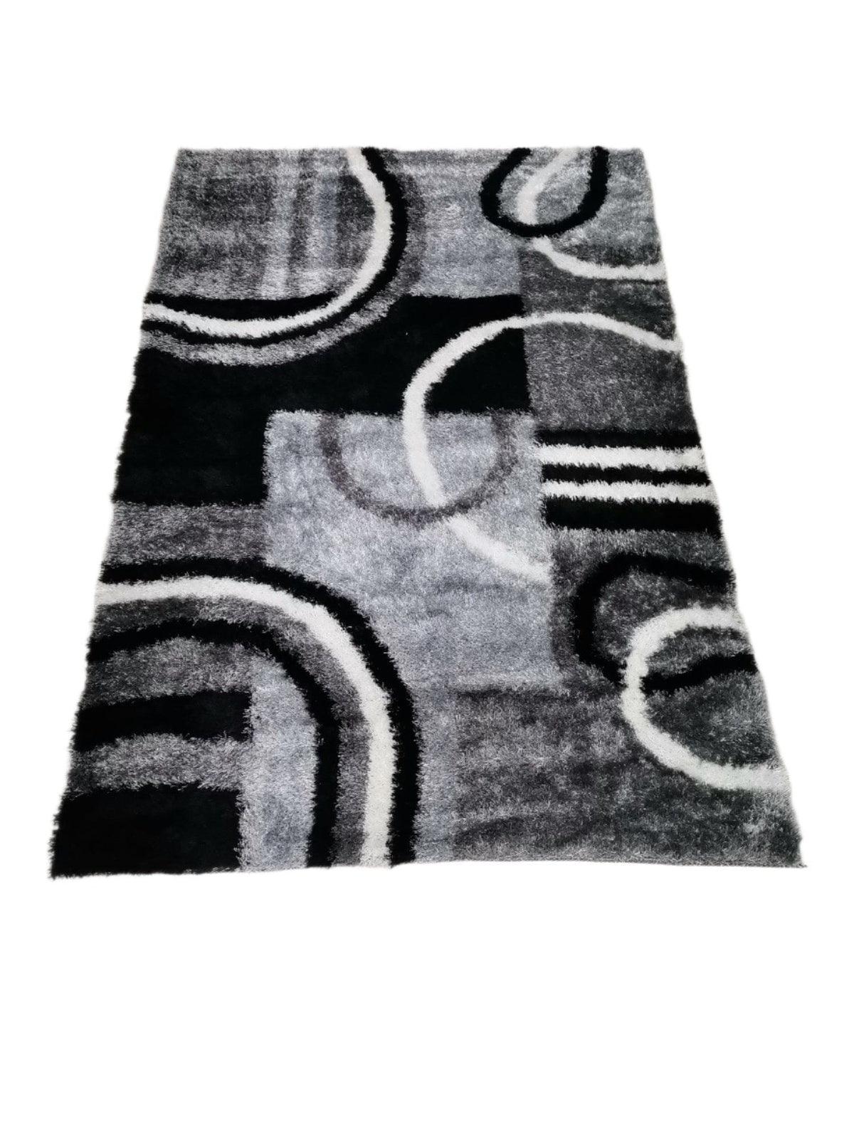 Komfort RUG Komfort Chino Shaggy Rug Grey/black 136x200cm (7883031347289)