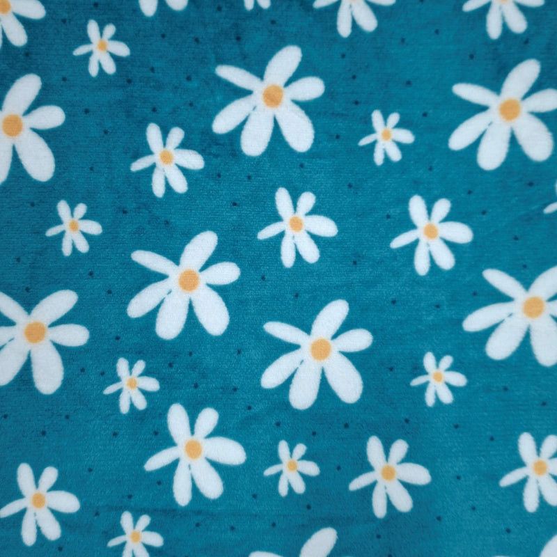 Printed Mongolian Fleece Fabric 150cm Floral.