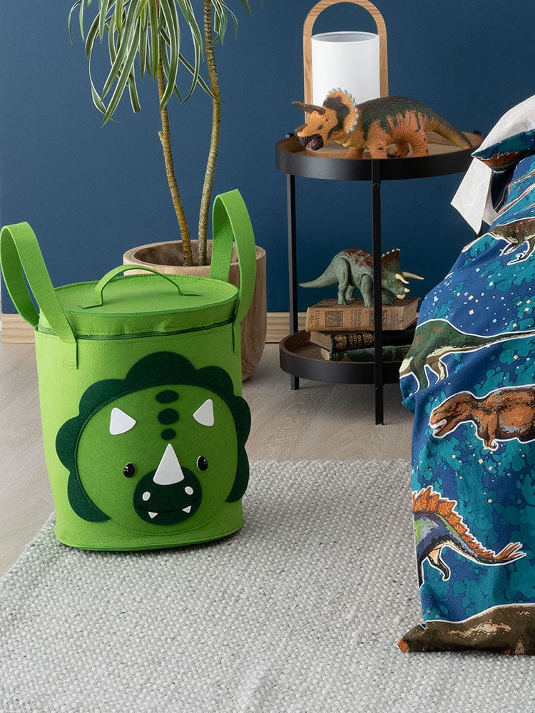 Linen House Duvet Cover Linen House Kids Davie Dino Storage Basket (7423283101785)