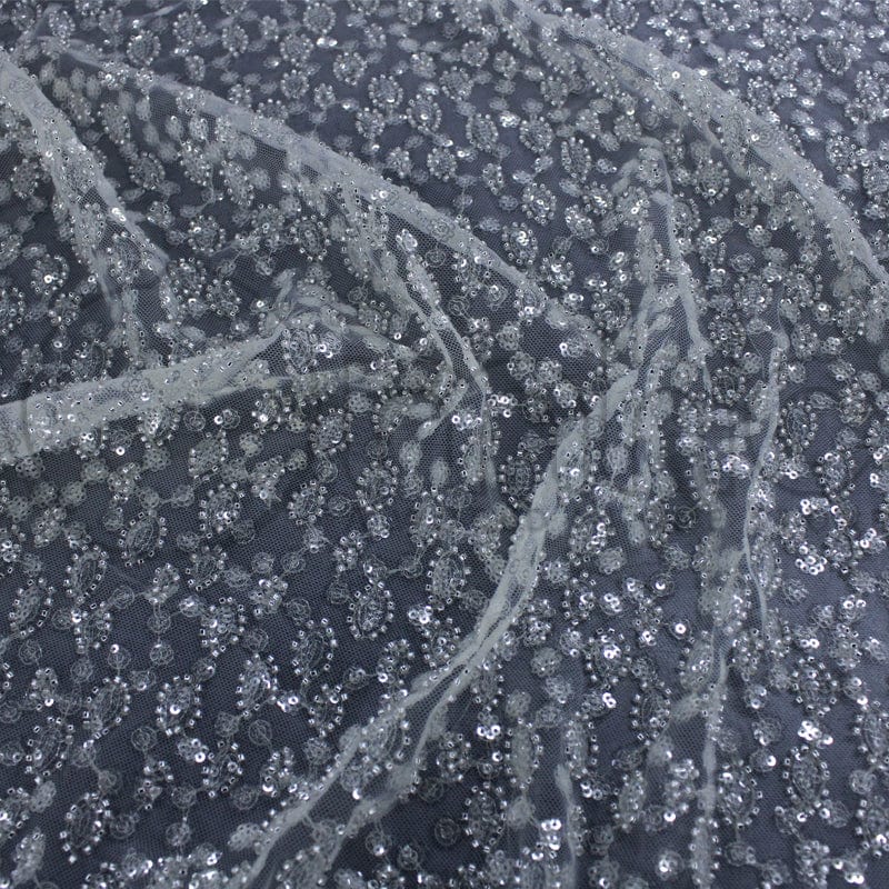 BRIDAL FABRIC Dress Fabrics Beaded Bridal Lace Fabric 130cm (7263426642009)