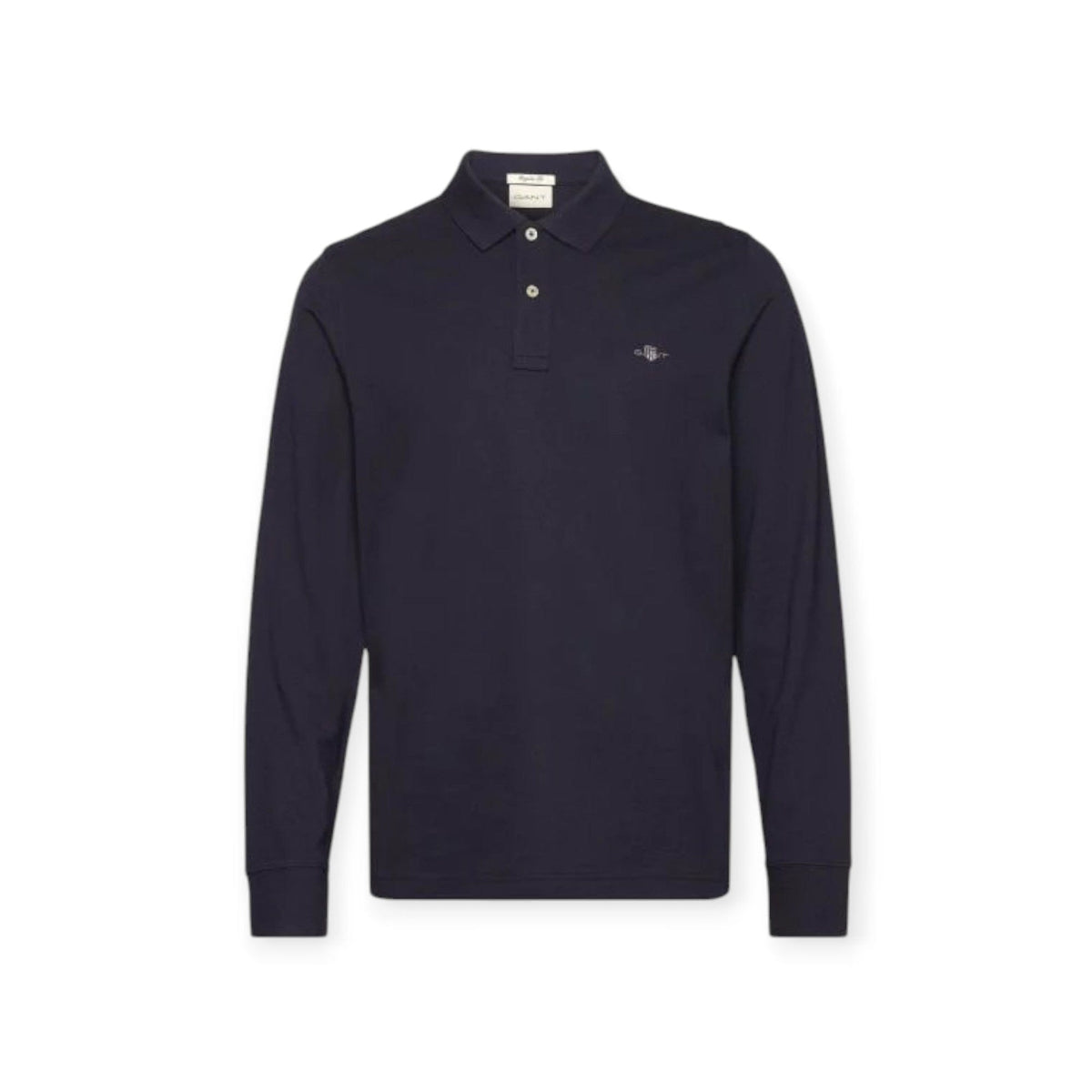 Gant Golf T Shirt Regular Fit Shield Long Sleeve Pique Rugger Navy