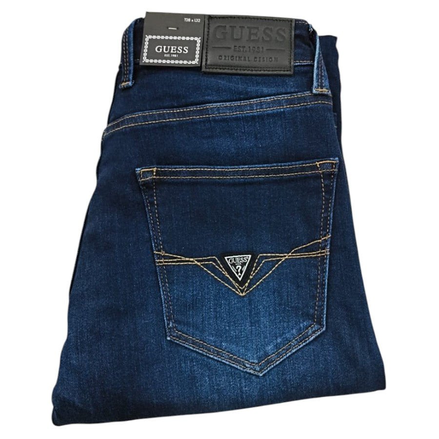 Guess Mens Jeans Denim Dark Wash Slim Straight AS1EZRA GM16715.