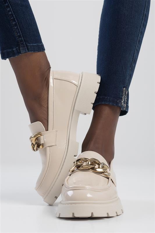 Sissy Boy LADIES SHOES Sissy Boy Bold Type Platform Loafer Cream (7137907834969)