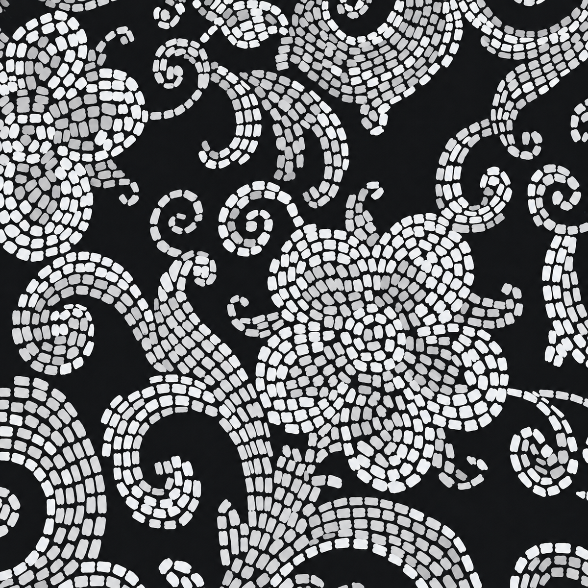 Fabric Curtain Polyester Floral Black 280 cm
